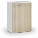 Büroschrank mit Tür PRIMO WHITE, 1087 x 800 x 420 mm, Weiß/Eiche Natur