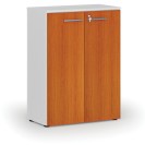 Büroschrank mit Tür PRIMO WHITE, 1087 x 800 x 420 mm, weiß/Kirsche