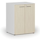 Büroschrank mit Tür PRIMO WHITE, 2 Einlegeböden, 1027 x 800 x 640 mm, Weiß/Birke