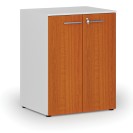 Büroschrank mit Tür PRIMO WHITE, 2 Einlegeböden, 1027 x 800 x 640 mm, weiß/Kirsche