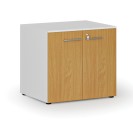 Büroschrank mit Tür PRIMO WHITE, 735 x 800 x 640 mm, Weiß/Buche