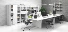 Büroschrank niedrig SOLID 800 x 400 x 1080 mm, weiß