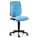 Bürostuhl FIGO ohne Armlehnen, Dauerkontakt-Rückenlehne, blau