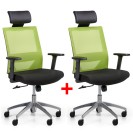 Bürostuhl mit Netz-Rückenlehne WOLF II 1+1 GRATIS, grün
