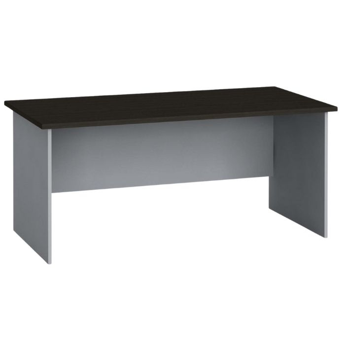 Büroschreibtisch PRIMO FLEXI, gerade 1600 x 800 mm, grau / Wenge