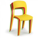 Design-Esszimmerstühle aus Kunststoff REFRESCO, rot
