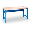 Dielenský pracovný stôl GÜDE Variant, buková škárovka, 1500 x 685 x 840 mm, modrá