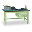 Dielenský stôl GL So závesným boxom na náradie, MDF + PVC doska, 2 zásuvky, 1500 x 750 x 800 mm