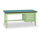 Dielenský stôl GL So závesným boxom na náradie, MDF + PVC doska, 3 zásuvky, 2100 x 750 x 800 mm