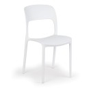 Dizajnová plastová jedálenská stolička REFRESCO, biela