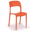 Dizajnová plastová jedálenská stolička REFRESCO, oranžová