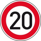 Dopravná značka – Najvyššia dovolená rýchlosť 20