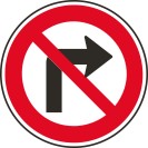 Dopravní značka – Zákaz odbočování vpravo