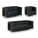 Dreisitzer-Sofa CUBE, 3 Sitzflächen, schwarz