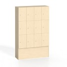 Dřevěná odkládací skříňka s úložnými boxy, 12 boxů, bříza