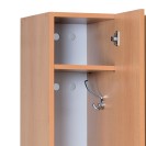 Dřevěná šatní skříňka, 3 oddíly, 1900 x 900 x 420 mm, šedá/oranžová