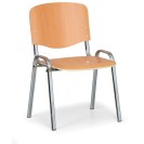 Drevená stolička ISO, buk, konštrukcia chrómovaná, nosnosť 120 kg, 3+1 ZADARMO