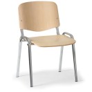 Drevená stolička ISO, buk, s chrómovanou konštrukciou, nosnosť 120 kg