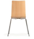 Drewniane krzesło do jadalni z chromowaną konstrukcją KENT, buk
