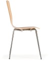 Drewniane krzesło do jadalni z chromowaną konstrukcją KENT, buk