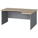 Ergonomický kancelářský pracovní stůl PRIMO, 1600 x 1200 mm, šedá / bříza, pravý