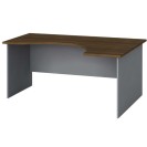 Ergonomický kancelářský pracovní stůl PRIMO, 1600 x 1200 mm, šedá / ořech, pravý