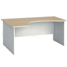 Ergonomický kancelářský pracovní stůl PRIMO FLEXI, 1600 x 1200 mm, bílá/dub přírodní, levý
