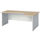 Ergonomický kancelářský pracovní stůl PRIMO FLEXI, 1800 x 1200 mm, bílá/dub přírodní, pravý