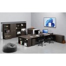 Ergonomický kancelářský pracovní stůl PRIMO WOOD, 1600 x 1200 mm, levý, wenge