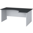 Ergonomický kancelársky pracovný stôl PRIMO, 1600 x 1200 mm, grafitová, pravý