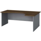 Ergonomický kancelársky pracovný stôl PRIMO FLEXI, 1800 x 1200 mm, sivá/orech, pravý