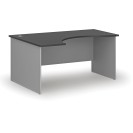 Ergonomický kancelársky pracovný stôl PRIMO GRAY, 1600 x 1200 mm, ľavý, sivá/grafit