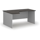 Ergonomický kancelársky pracovný stôl PRIMO GRAY, 1600 x 1200 mm, ľavý, sivá/wenge