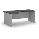 Ergonomický kancelársky pracovný stôl PRIMO GRAY, 1800 x 1200 mm, ľavý, sivá/wenge