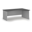 Ergonomický kancelársky pracovný stôl PRIMO GRAY, 1800 x 1200 mm, pravý, sivá/grafit