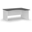 Ergonomický kancelársky pracovný stôl PRIMO WHITE, 1600 x 1200 mm, pravý, biela/grafit