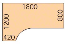 Ergonomischer Büroarbeitstisch PRIMO FLEXI, 1800 x 1200 mm, links, grau / Buche