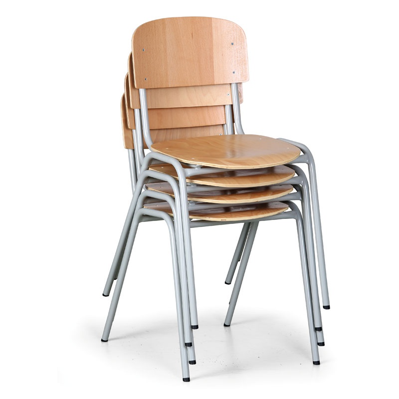 Esszimmerstuhl aus Holz mit Metallstruktur, 1+1 GRATIS
