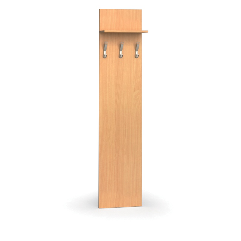 Garderobenwand PRIMO, 3 Kleiderhaken, Ablage, Buche