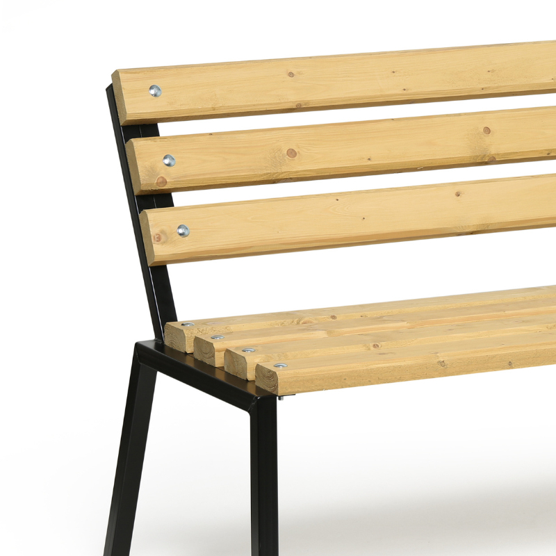 Gartenbank 1+1 GRATIS, stapelbar, mit Rückenlehne, 1500 mm, helle Eiche