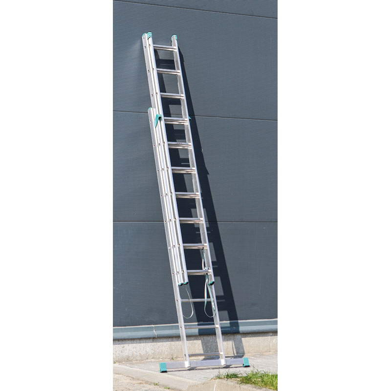 Hliníkový trojdielny rebrík ALVE EUROSTYL s úpravou na schody, 3x10 priečok, dĺžka 6,26 m
