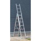 Hliníkový trojdielny rebrík ALVE EUROSTYL s úpravou na schody, 3x7 priečok, dĺžka 3,99 m