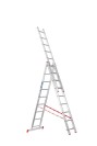 Hliníkový trojdielny výsuvný rebrík VENBOS HOBBY, 3x9 priečok, 5,36 m