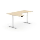 Höhenverstellbarer Schreibtisch, elektrisch 625-1275 mm, ergonomisch, links, 1800 x 1200 mm, Birke