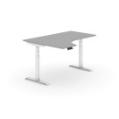 Höhenverstellbarer Schreibtisch, elektrisch, 625-1275 mm, Platte 1600 x 1200, ergonomisch, links, grau