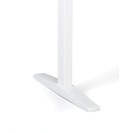 Höhenverstellbarer Schreibtisch, elektrisch, 675-1325 mm, ergonomisch links, Tischplatte 1600x1200 mm, weißes Untergestell, weiß