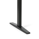 Höhenverstellbarer Schreibtisch, elektrisch, 675-1325 mm, ergonomisch links, Tischplatte 1880x1200 mm, schwarzes Untergestell, graphit