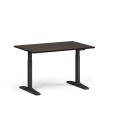 Höhenverstellbarer Schreibtisch, elektrisch, 675-1325 mm, Tischplatte 1200x800 mm, schwarzes Untergestell, Wenge