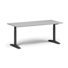 Höhenverstellbarer Schreibtisch, elektrisch, 675-1325 mm, Tischplatte 1480x800 mm, schwarzes Untergestell, grau