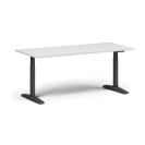 Höhenverstellbarer Schreibtisch, elektrisch, 675-1325 mm, Tischplatte 1480x800 mm, schwarzes Untergestell, weiß